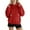 01 Red, variant on Fewfanhot Women's Fashion Hoodies & Sweatshirts Solid Basic Fleece Loose Hoodie Sweatshirt Long Sleeve Kangaroo Pocket Drop Shoulder Pullovers Top