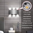 thumbnail image 3 of Lámpara de pared LED de 6W, lámpara de pared interior, iluminación de aluminio cuadrada moderna hacia arriba y abajo, luz decorativa para dormitorio, oficina, blanco frío ER, 3 of 5