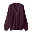 thumbnail image 7 of Nooxsoe Cardigan Sweaters for Women Knit Outerwear Long Cardigan Loose Fit Soft Knit Breathable Light Weight Cardigan Long Sleeve Open Front Outfits Knitwear Sweater Coat Women Cardigan Purple 2xl, 7 of 7