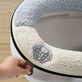thumbnail image 4 of Plush Winter Toilet Seat Cover - Soft Cute Cartoon Pattern, Waterproof Back, Easy-Zip Installation & Handle for Bathroom, 4 of 5