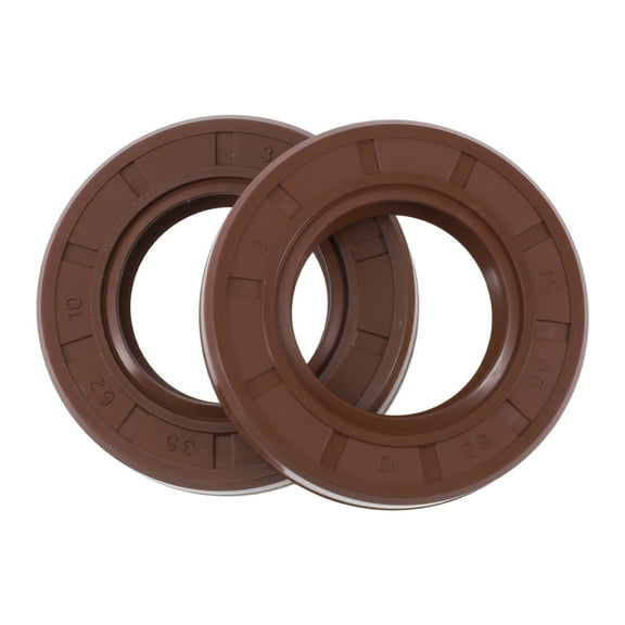 Unique Bargains Universal Oil Seal TC Seal Ring Rotary Shaft Seal 35x62x10mm High Pressure FKM Rubber Brown 2 Pcs