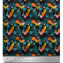 Soimoi Cotton Duck Fabric Floral,Monstera Leaves & Pine Fruits Decor Fabric Printed Yard 42 Inch Wide