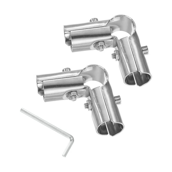 Uxcell 2 Pack Silver Structural Pipe Connector 90 Degree 3 Way Pipe Clamp Stainless Steel Pipe Connector for OD 1" Pipe