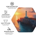 thumbnail image 3 of Fuzoiu Lighthouse At Sunset Coast Print Leather Coasters Set,Drink Coasters Set of 4,for Tabletop Protection, Durable PVC Coasters,Home Décor and Housewarming Gift-Hexagon, 3 of 6