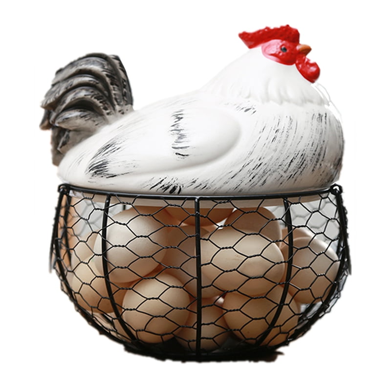 Chicken Hen Egg Basket FARMHOUSE Animals Roosters & Chickens Kitchen Egg Basket 