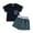 Navy Blue, variant on Toddler Baby Boy Girl Clothes 6M 12M 18M 24M 3Y 4Y Contrast Color Pocket T-Shirt Top Shorts Set Mamas Boy Outfit