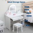thumbnail image 2 of Ourlova Kids Vanity Set with Lighted Mirror and Stool Adjustable LED LightsAges 3 to 9, 2 of 6