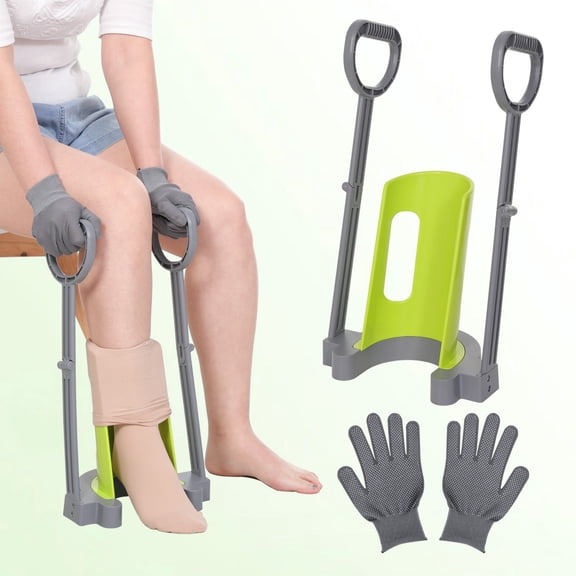 Healthinize Daily Living Dressing Aid Easy On Sock Dressing Aid with Non-Slip Gloves