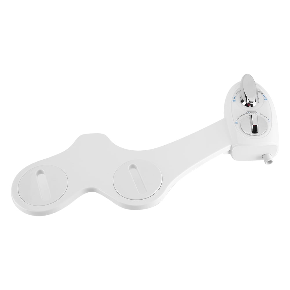 WALFRONT Non-Electric Toilet Cold Water Spray Bidet Adjustable Mechanical Dual Nozzle Bidet Toilet Seat Attachment