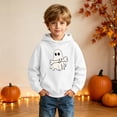 thumbnail image 6 of BaoFuBaoMei Lightweight Hoodie Boys Girls Halloween Ghost Long Cuffed Sleeve Sweatshirt Tops with Pockets Fleece Lined Loose Hooded Fall Clothing for Daily Wear School Party Classroom Celebration, 6 of 8