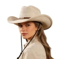 thumbnail image 4 of Chapeau de Cowboy Western pour Tenue Décontractée Extérieure Style Jazz Classique Protection Solaire Artisanat, 4 of 5