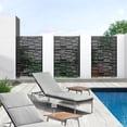 thumbnail image 4 of MAYEERTY 72*47" Outdoor Black Metal Privacy Panel Screen for Patio, Light - Shadow Pattern, 4 of 10