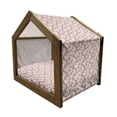 thumbnail image 2 of Floral Pet House, Japanese Sakura Tree Concept with Blossoming Flower on Delicate Branches, Outdoor & Indoor Portable Dog Kennel with Pillow and Cover, 5 Sizes, Rose Salmon Jade Green, by Ambesonne, 2 of 5