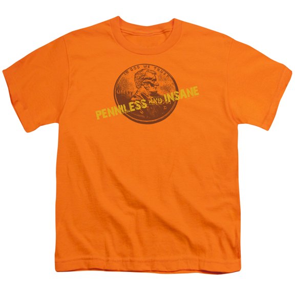 - Penniless And Insane - Youth Short Sleeve Shirt - Large