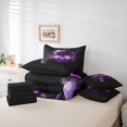 thumbnail image 6 of Castle Fairy Abstract Lightning Skull Bedding Comforter Set 7 Pieces for Female Men Women,Black Purple Full Bedding Set Lightweight,Gothic Style Fitted Sheet Flat Sheet,Microfiber Bedroom Decor, 6 of 8