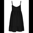 thumbnail image 4 of Vestido de Verano para Mujer 2025, Sin Mangas, con Tirantes Finos y Cuello en V, Informal, Estilo Swing. Negro L, 4 of 8