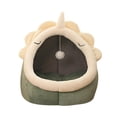 thumbnail image 2 of Lit pour Chat à Capuchon en Forme de Grotte en Peluche pour Animal, Beigne pour, Faux, 2 of 8
