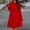 Red, variant on Fashion SMihono Decor Flare Mini Dress Bow Tie Front Dress Women's Plus Size Pearl Beaded Tie Neck Long Sleeve Casual Work Short Dress Red XL