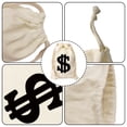 thumbnail image 4 of Forfamy Robber Costume Set Adults Halloween Costume Women Black White Striped T-Shirt Black Eye Mask Swag Bag for Halloween Carnival Party Cosplay, 4 of 7