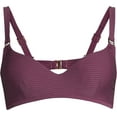 thumbnail image 6 of No Boundaries Solid Linear Texture Triangle Swimsuit Top, 6 of 6