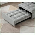 thumbnail image 3 of Modern Velvet Convertible Single Seater Sofa Bed - Space-Saving for Living Room, Office, Dorm | Velvet | Armless | Cushion Back, 3 of 14