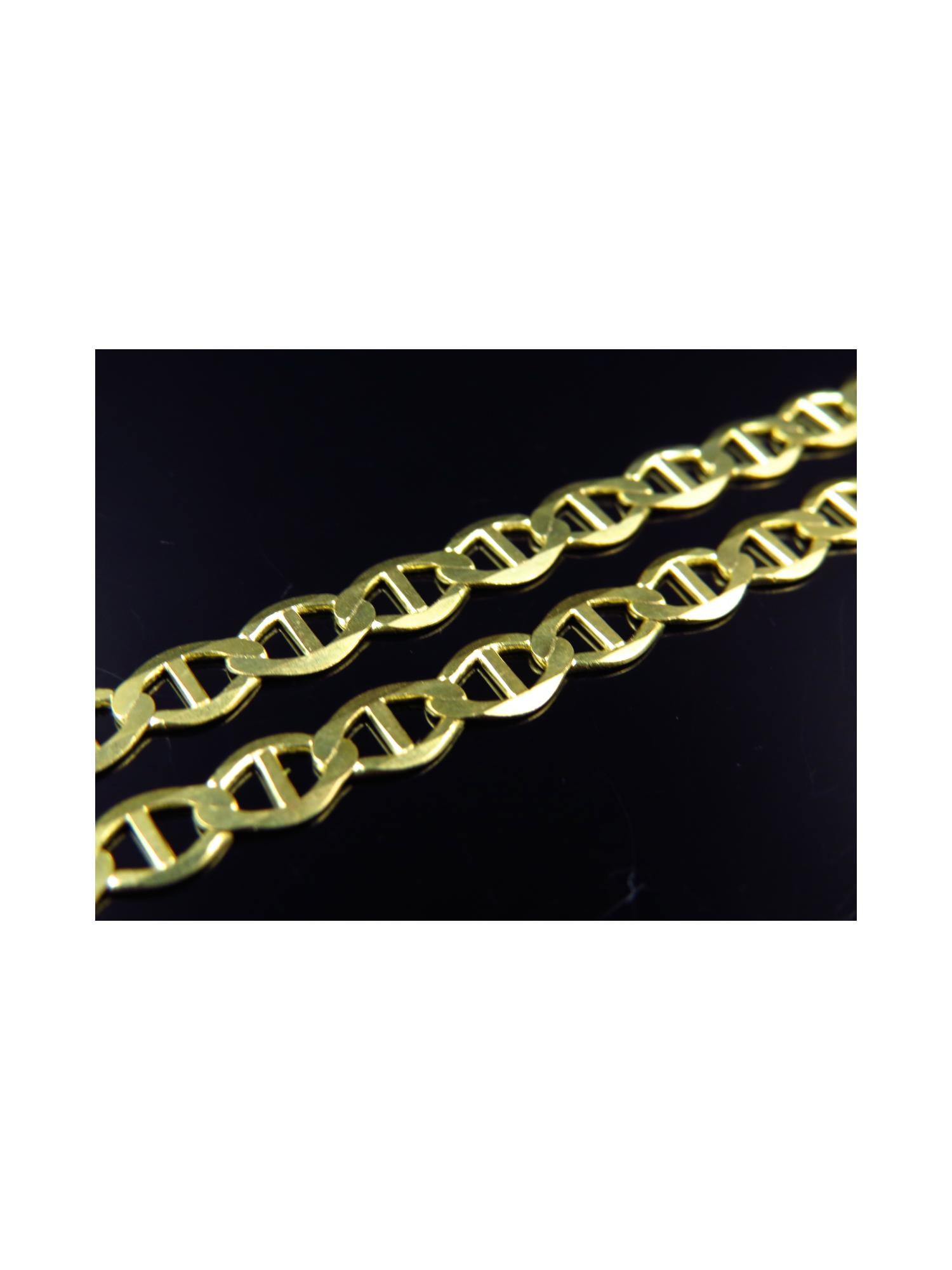 Jewelry Unlimited New Custom Solid 10K Yellow Gold 5.0MM Flat Mariner