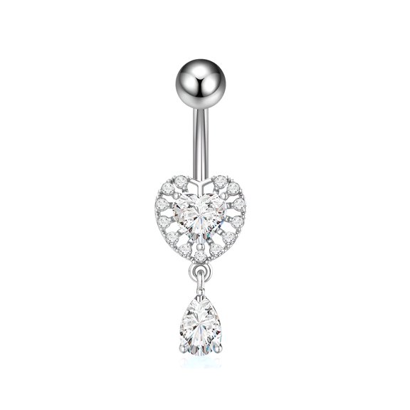 DESIGNICE Belly Button Ring,Stainless Steel Belly Button Piercing,4g Belly Rings