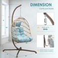 thumbnail image 5 of RADIATA Foldable Wicker Hanging Egg Chair with Stand and Cushions for Indoor Outdoor, Blue, 5 of 8