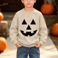thumbnail image 6 of Risckoth Girl's Pumpkin Face Print Crew Neck Sweatshirt, Warm Long Sleeve Casual Pullover, 6 of 8
