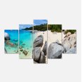 thumbnail image 2 of Turquoise Ocean Water with Rocks - Modern Seascape Canvas Artwork, 2 of 3