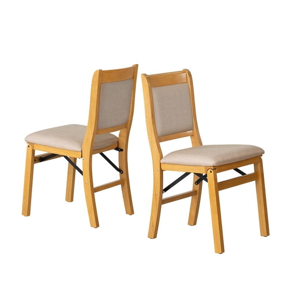 East West Furniture Waco Dining Chairs with PU Leather Seat, 3-X Back Design, Set of 2, Oak Wood