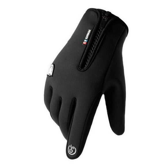 Lenago Winter Men Cycling Gloves Zipper Screen Windproof Waterproof Mountaineering Ski Gloves