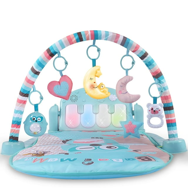 Tapete de gimnasio para bebés TEMI Kick and Play Piano con música y luces