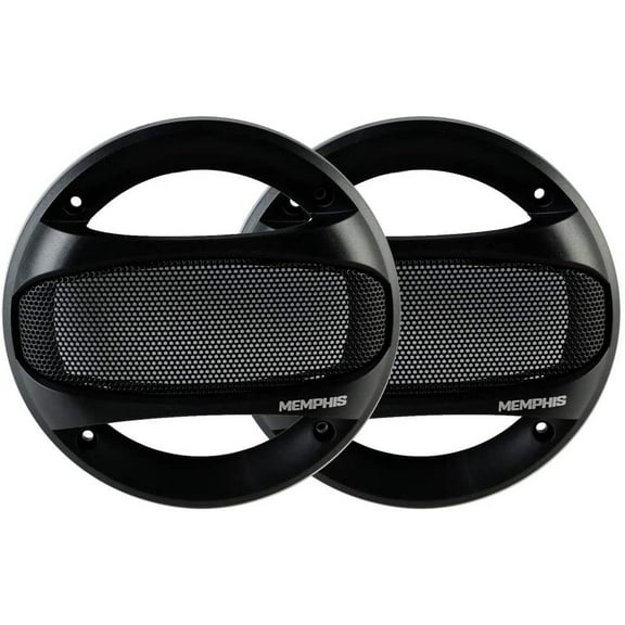 Memphis SRXG62 SRX 6.5inch Car Speaker Grills- Black Steel Mesh Design w/ logo