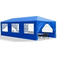 thumbnail image 4 of 10'x30' Outdoor Party Tent with 8 Removable Sidewalls, Waterproof Canopy Patio Wedding Gazebo, Blue, 4 of 6