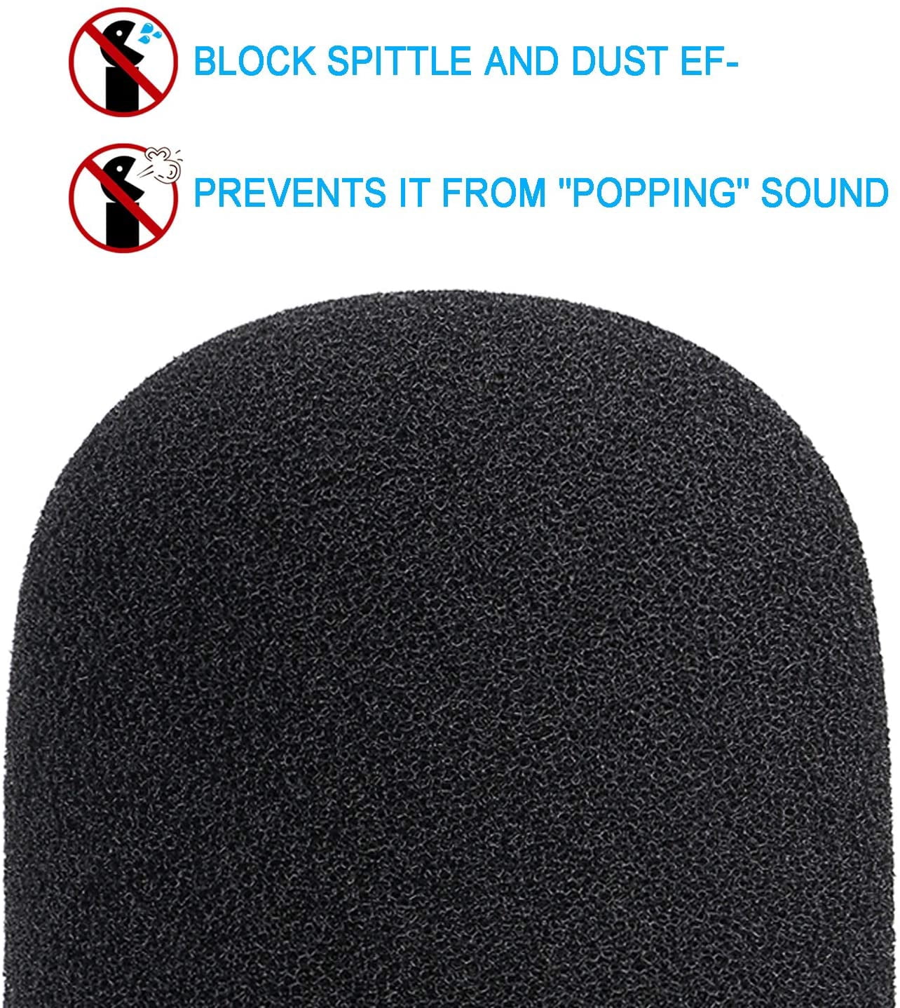 PodMic Pop Filter Foam Cover - Mic Windscreen Wind Cover Customized for Rode PodMic Podcasting Microphone to Blocks Out Plosives（2Pcs）