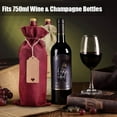 thumbnail image 3 of 12 bolsas para botellas de vino con cordón, etiqueta y cordón para Navidad, bodas, cumpleaños, viajes, fiestas, inauguración de la casa, almacenamiento en el hogar, etc., 3 of 4
