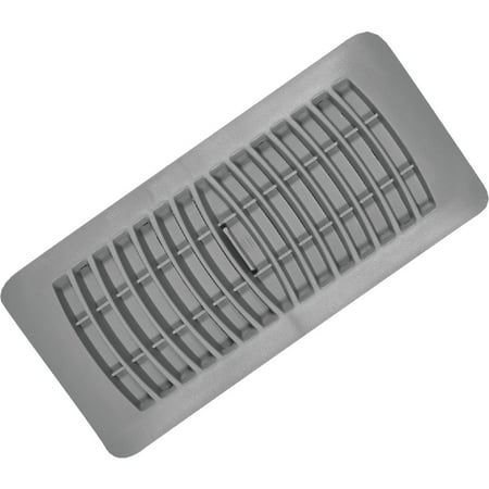 

Imperial 4 In. x 10 In. Gray Plastic Louvered Floor Register RG1429