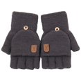 thumbnail image 2 of Invierno Mujer Chica Tejer Grueso Cálido Guantes Sin Dedos Gris Zulema guantes sin dedos, 2 of 5