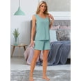 thumbnail image 2 of DARING DIVA Cotton Loungewear Tank Shorts Casual 2 Pieces Pajamas Set S Blue, 2 of 7