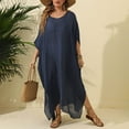 thumbnail image 5 of CFLVAEK Cover Ups for Swimwear Women Plus Size V Neck Coverup Elegant Side Split Floor Length Cover Up Loose Fit Vacation Beach Coverup Free Size, 5 of 10