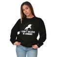 thumbnail image 3 of I Dont Believe in Humans Unicorn Women Plus Size Crewneck Sweatshirt Brisco Brands 2X, 3 of 5