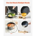 thumbnail image 4 of KFFKFF 19 Piece Pots and Pans Set, Granite Nonstick Cookware Set, Induction Cookwares, Kitchen RV Cooking Sets with Frying, Sauce, Saute, Tempered Glass Lids, 4 of 9
