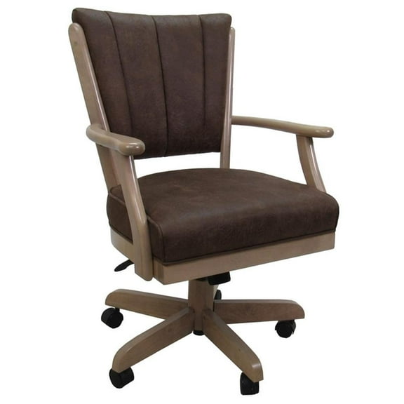 Classic Caster Solid Wood Dining Chair - Northwest Whiskey - White Wash