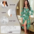 thumbnail image 6 of Yuyamidu Snowman Robe Christmas Long Gowns for Women Sleepwear Ladies Kimono Dress Gingerbread Man Long Sleeve Bathrobe Green Nightgown Sleepwear Size M, 6 of 7