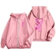thumbnail image 4 of Shadoumai Womens Zip Up Hoodie Cancer Awareness Pullover Long Sleeve Casual Athletic Sweatshirt With Pocket Drawstring Fall Winter Jackets, 4 of 6