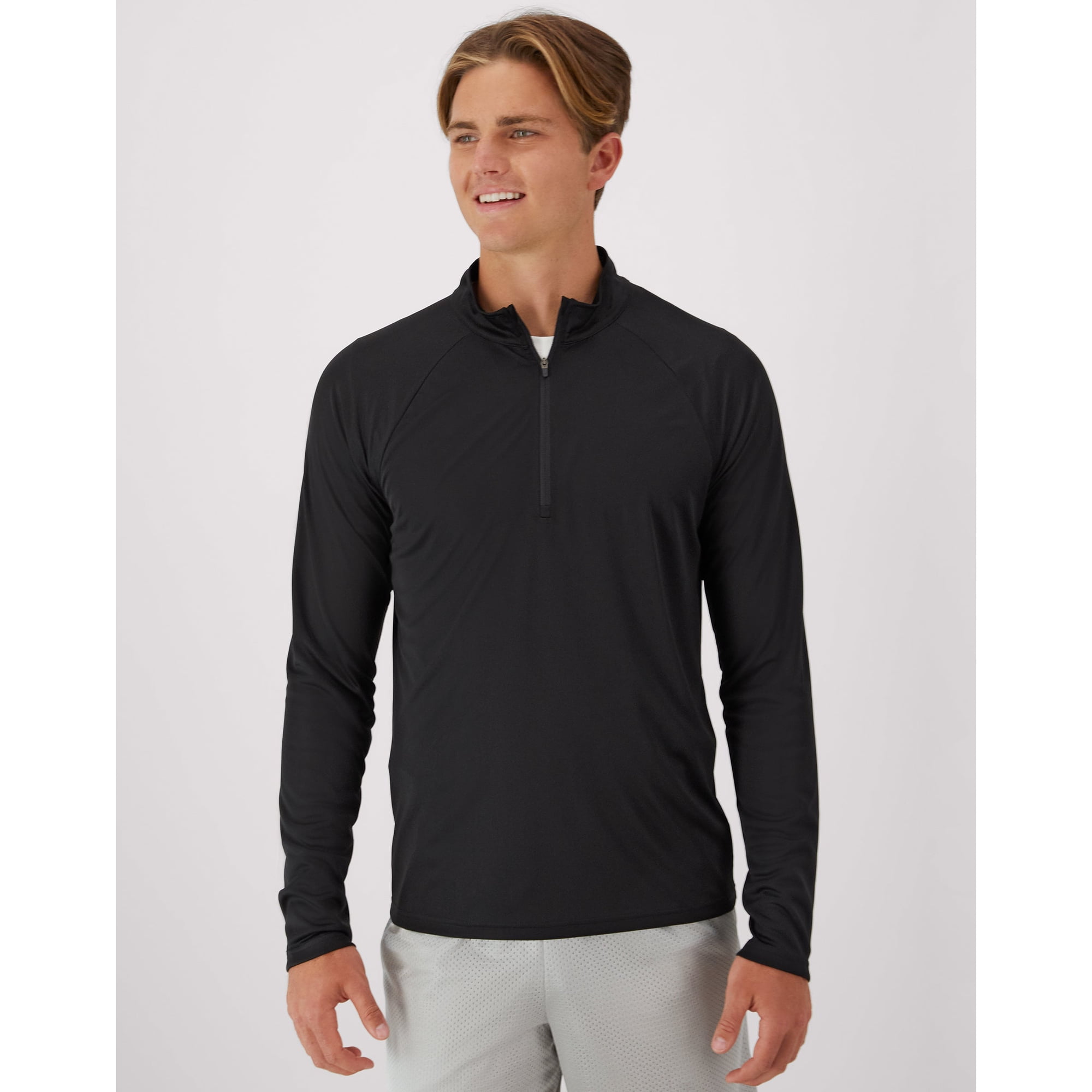 Hanes Cool DRI Men's Quarter Zip Pullover Long Sleeve Cool DRI Lightweight UPF rating of 40