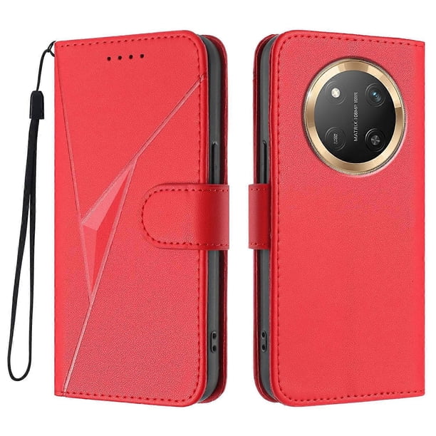 For Honor X60 Pro 5G Honor Magic7 Lite 5G Honor X9c 5G Case Triangle Imprint Leather Phone Cover wit