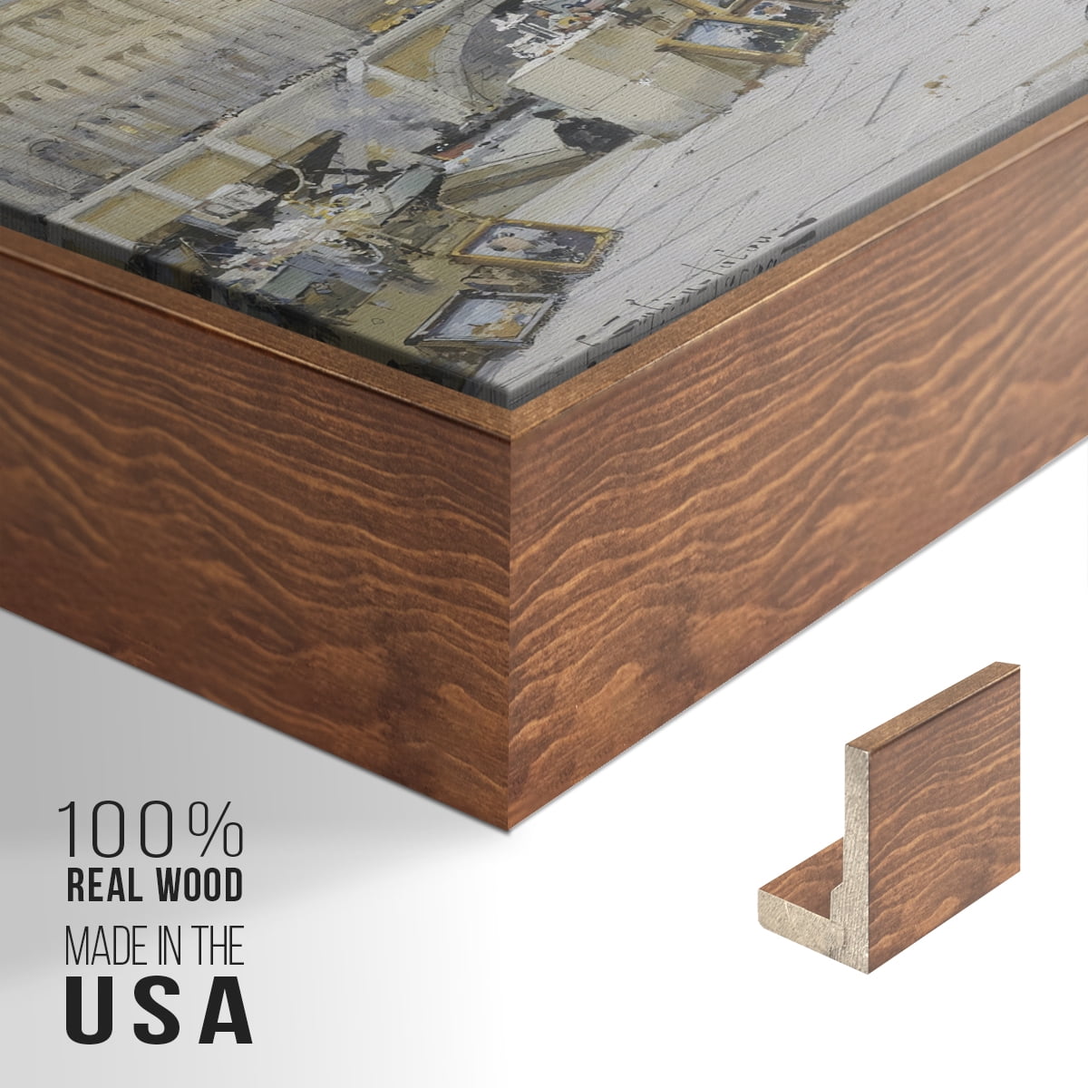 Vintage Landscape-CCCLXXXVI By Wexford Home Framed in Walnut Wood Gallery Wrapped Canvas 25 in. x 37 in.