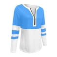 thumbnail image 7 of Tumotour Plus Size Pullover Tops for Women'S Color Block Half Zip Blouse V-Neck Long Sleeve Fall Tunic Shirt, 7 of 7